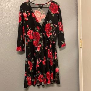 Red Rose blossomed dress